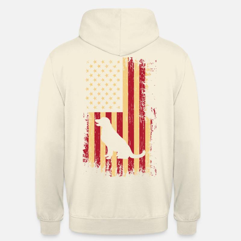 Drapeau des États-Unis du Labrador - Sweat-shirt à capuche unisexe - vanille