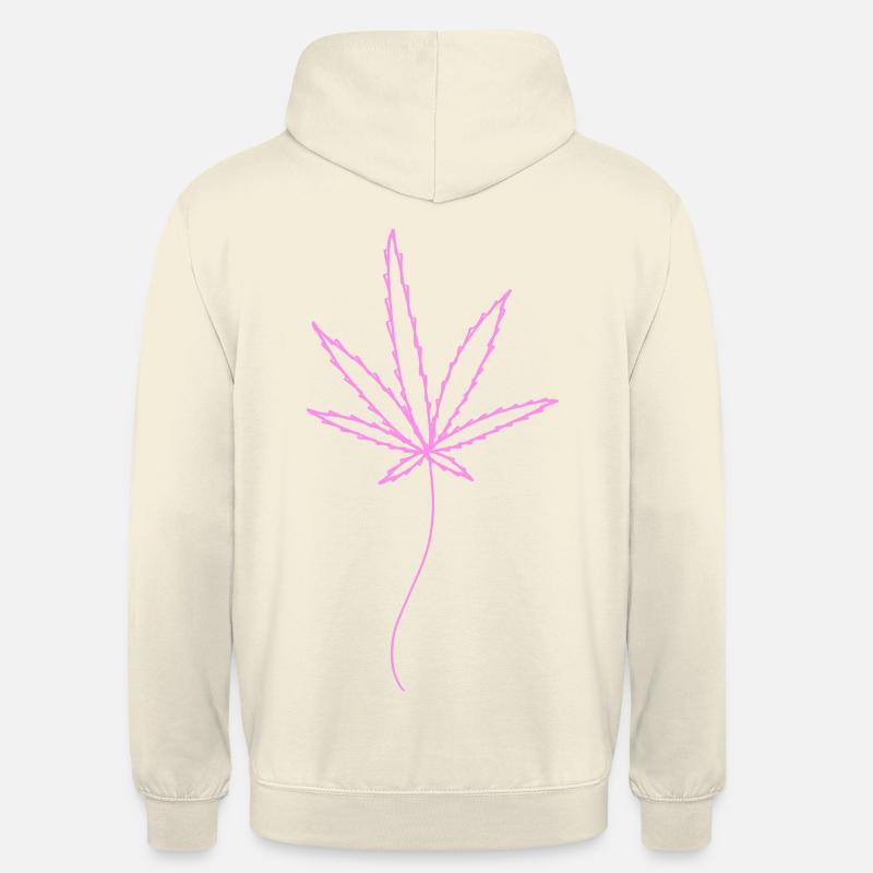 Weed Leaf Pink Simple - Unisex Hoodie - vanilla
