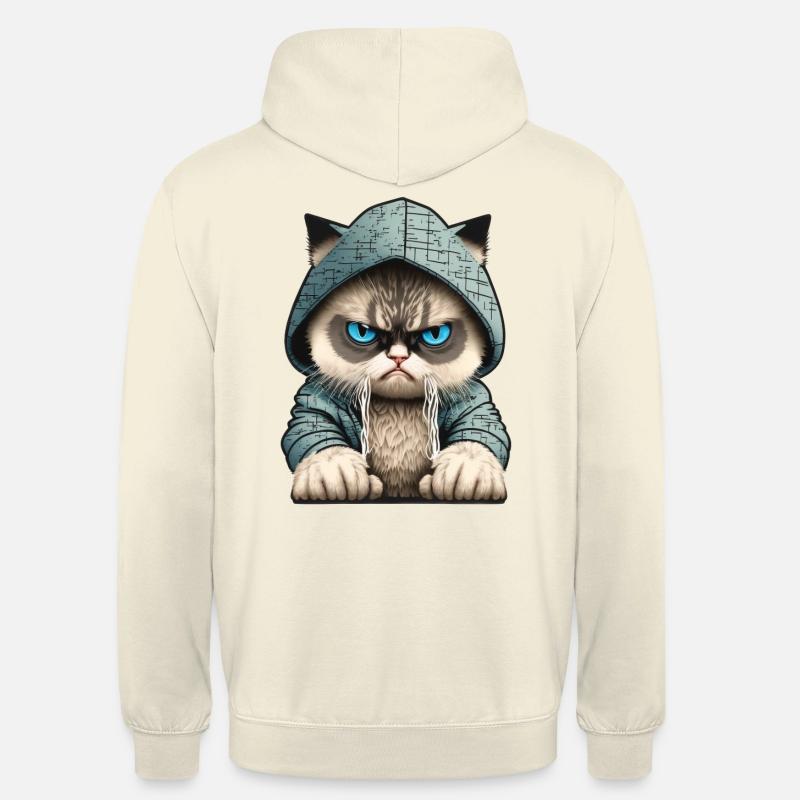 Hacker Cat - Sweat-shirt à capuche unisexe - vanille