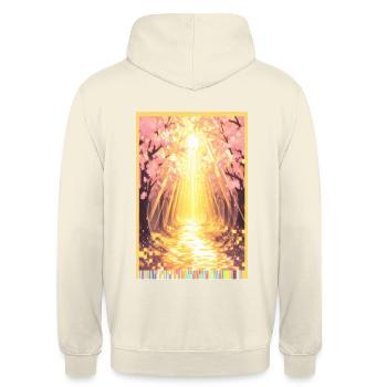 Ljusregn: Blossom Glow - Unisex Hoodie - vanilla - Back - Michal (187cm)