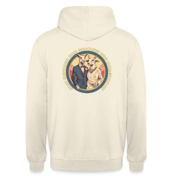 Juste marié et GOATING notre lune de miel - Sweat-shirt à capuche unisexe - vanille - Dos - Michal (187cm)