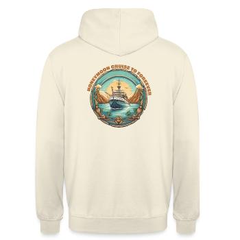 Flitterwochen-Kreuzfahrt für immer. - Unisex Hoodie - Vanille-Milchshake - Hinten - Michal (187cm)