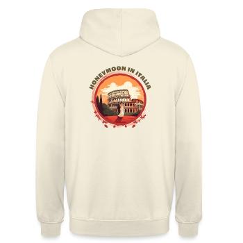 Flitterwochen in Italien. - Unisex Hoodie - Vanille-Milchshake - Hinten - Michal (187cm)