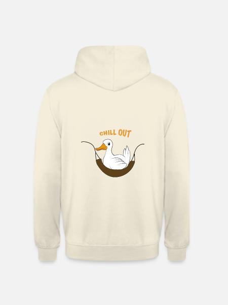Funny duck saying chill out - Unisex Hoodie - vanilla