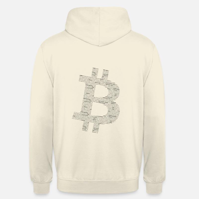 Bitcoin-Logo mit Whitepaper-Text - Unisex Hoodie - Vanille-Milchshake