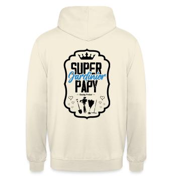 super papy jardinier - Sweat-shirt à capuche unisexe - vanille - Dos - Michal (187cm)