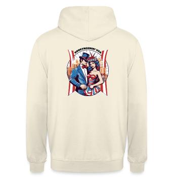 Flitterwochen in den USA. - Unisex Hoodie - Vanille-Milchshake - Hinten - Michal (187cm)