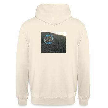 Grande bulle de savon en extérieur - Sweat-shirt à capuche unisexe - vanille - Dos - Michal (187cm)