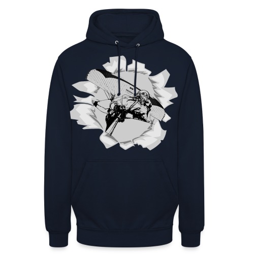 Paragliding wing flying through the opening - Unisex Hoodie