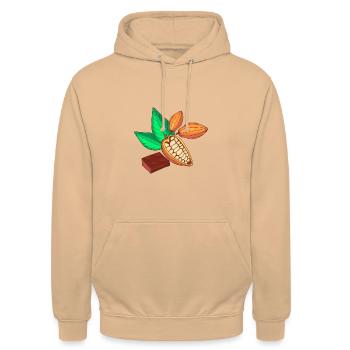Kakao Schokolade Kakaobohne Kakaoschote - Unisex Hoodie - Pfirsich - Vorne - Alina (178cm) & Michal (187cm)