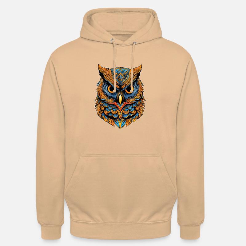 Porträt einer Eule - Unisex Hoodie - Pfirsich