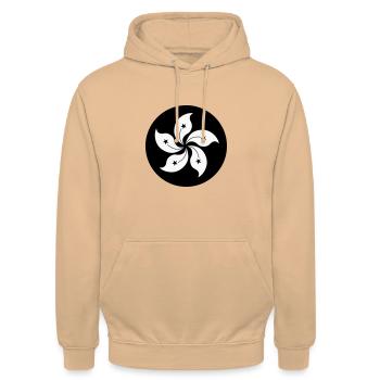 Hong Kong Wappen - Unisex Hoodie - Pfirsich - Vorne - Alina (178cm) & Michal (187cm)