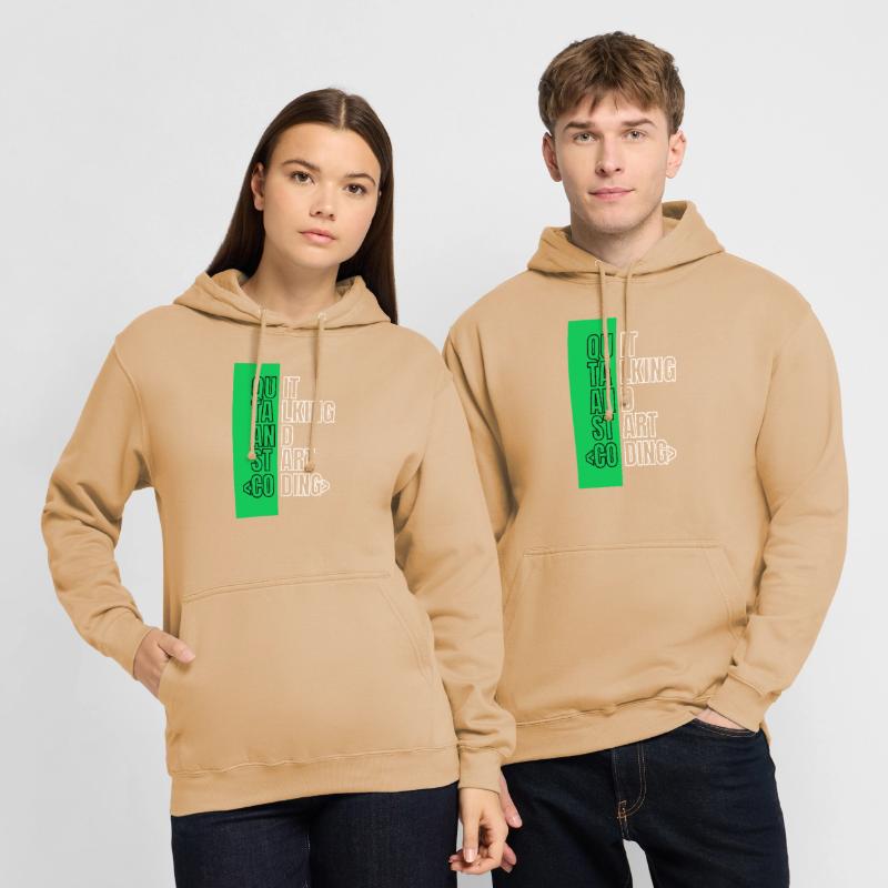 Arrêtez de parler et commencez à coder - Conception de programmeur Sweat-shirt à capuche unisexe