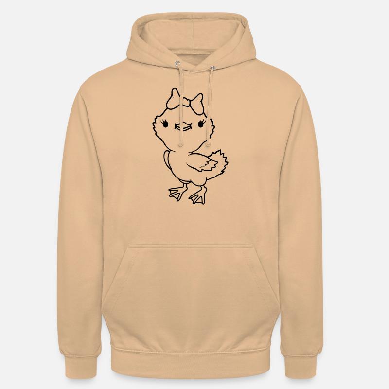 Fille mignon arc de poussin - Sweat-shirt à capuche unisexe - pêche