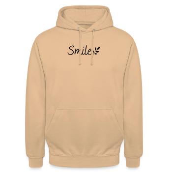 Smile - Unisex Hoodie - Pfirsich - Vorne - Alina (178cm) & Michal (187cm)