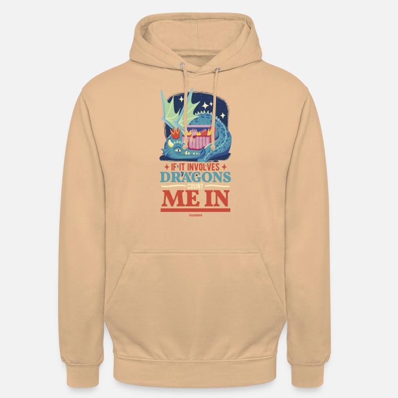 S’il s’agit de dragons, comptez-moi - Sweat-shirt à capuche unisexe - pêche