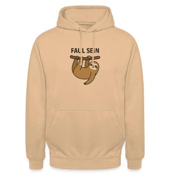 Faul sein - Unisex Hoodie - Pfirsich - Vorne - Alina (178cm) & Michal (187cm)