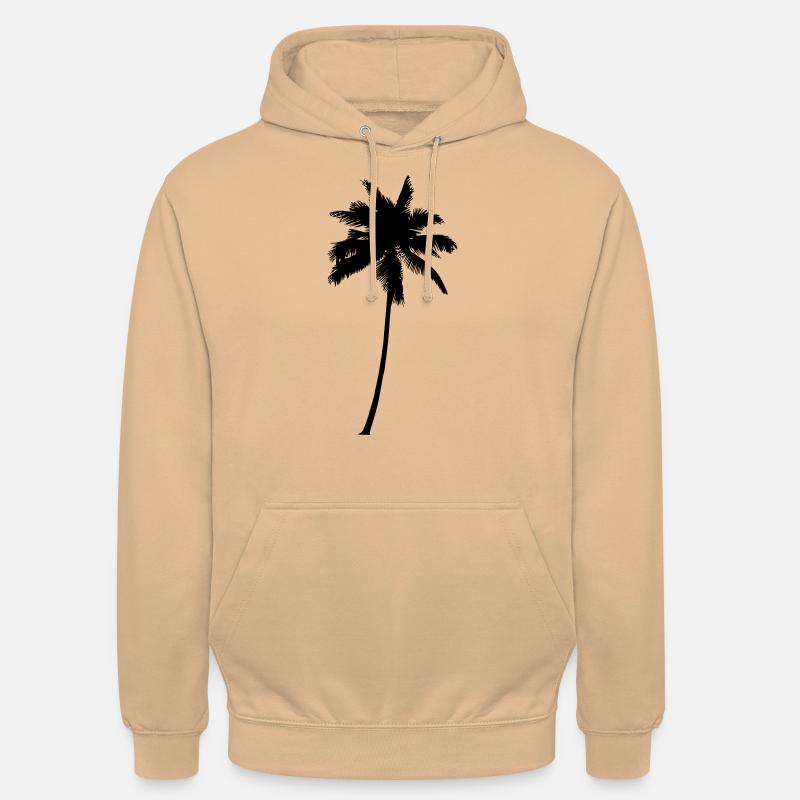Palm Tree - Palm Tree Palm Tree Black - Unisex Hoodie - peach