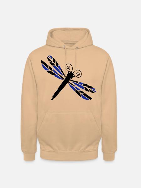 Libellen-Mosaik - Unisex Hoodie - Pfirsich