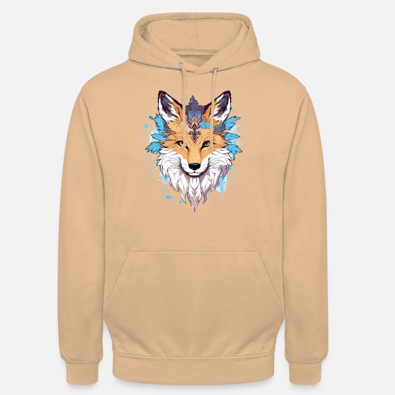 Fuchs mit Federn Boho - Unisex Hoodie - Pfirsich