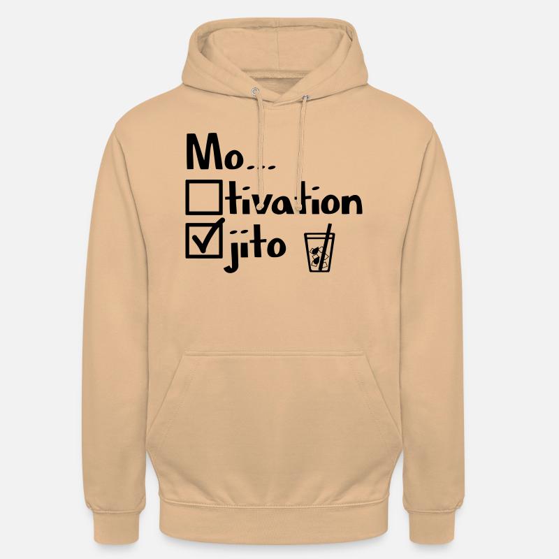 Motivation oder Mojito? - Unisex Hoodie - Pfirsich