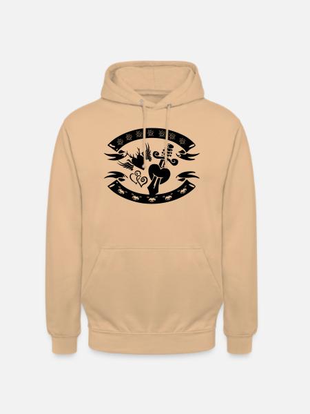 Tracht vs. Rockabilly - Unisex Hoodie - Pfirsich