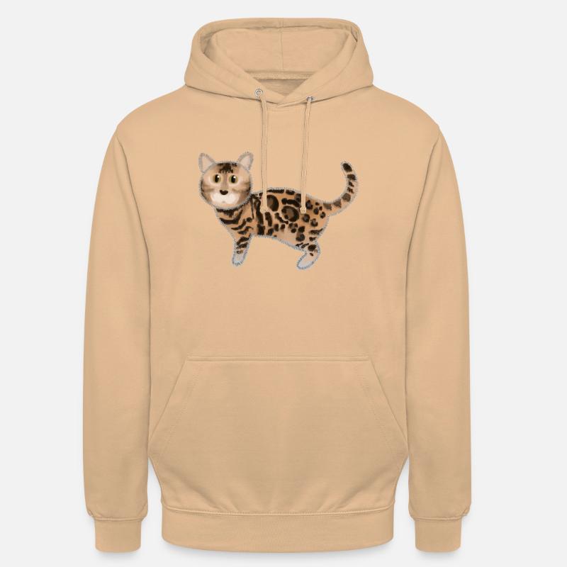 Idée de chat du Bengale - Sweat-shirt à capuche unisexe - pêche