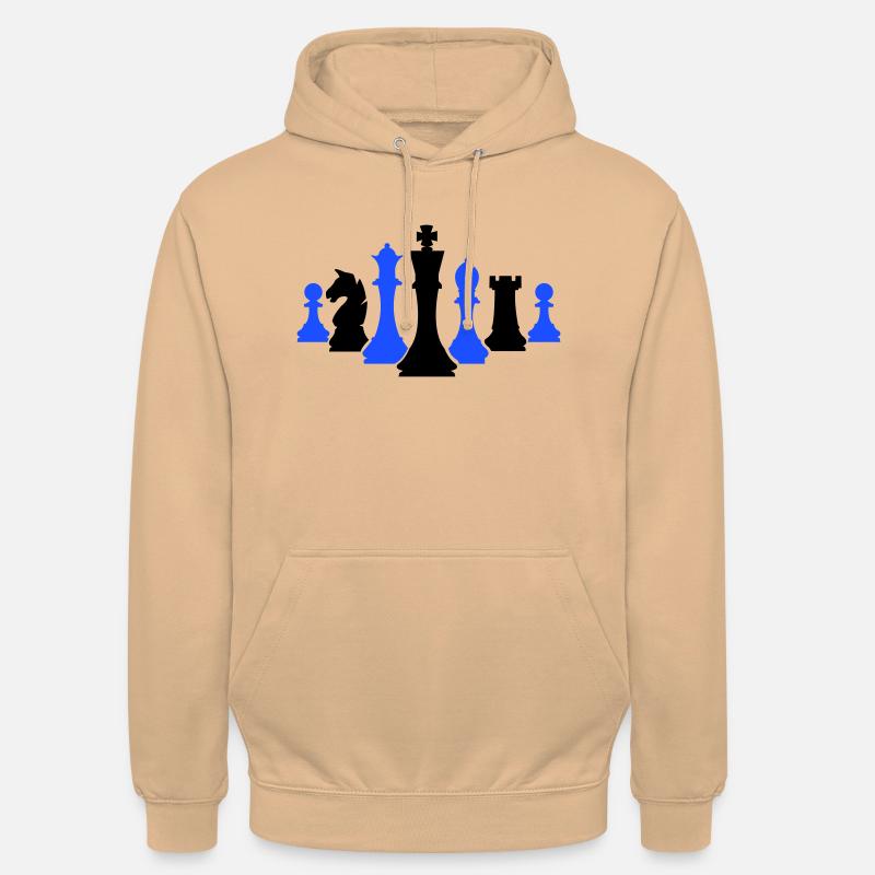 Scacchi Pezzi Scacchi - Felpa con cappuccio unisex - pesca