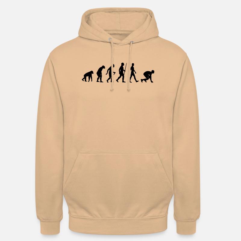 Leichtathletik Sprint Sprinter Sprinten Evolution - Unisex Hoodie - Pfirsich