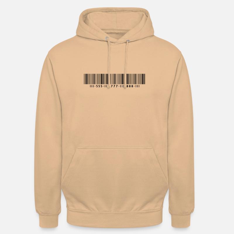Barcode - Strichcode - Streifen - Codes - Unisex Hoodie - Pfirsich