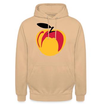 Pfirsich - Unisex Hoodie - Pfirsich - Vorne - Alina (178cm) & Michal (187cm)