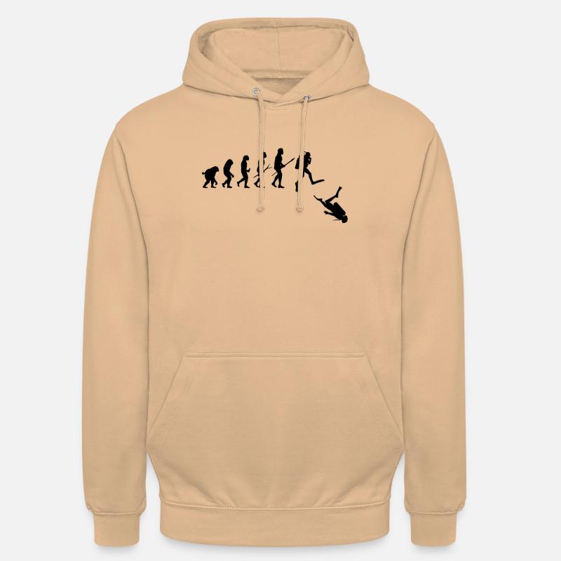 Evolution du plongeur - Sweat-shirt à capuche unisexe - pêche