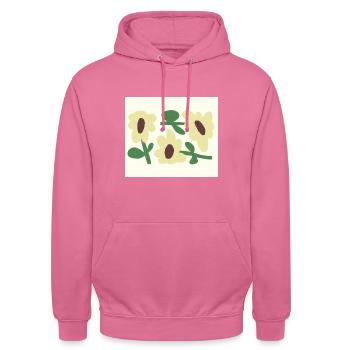 Motif floral - Sweat-shirt à capuche unisexe - rose - Devant - Alina (178cm) & Michal (187cm)