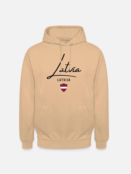 Drapeau letton, fierté lettone - Sweat-shirt à capuche unisexe - pêche