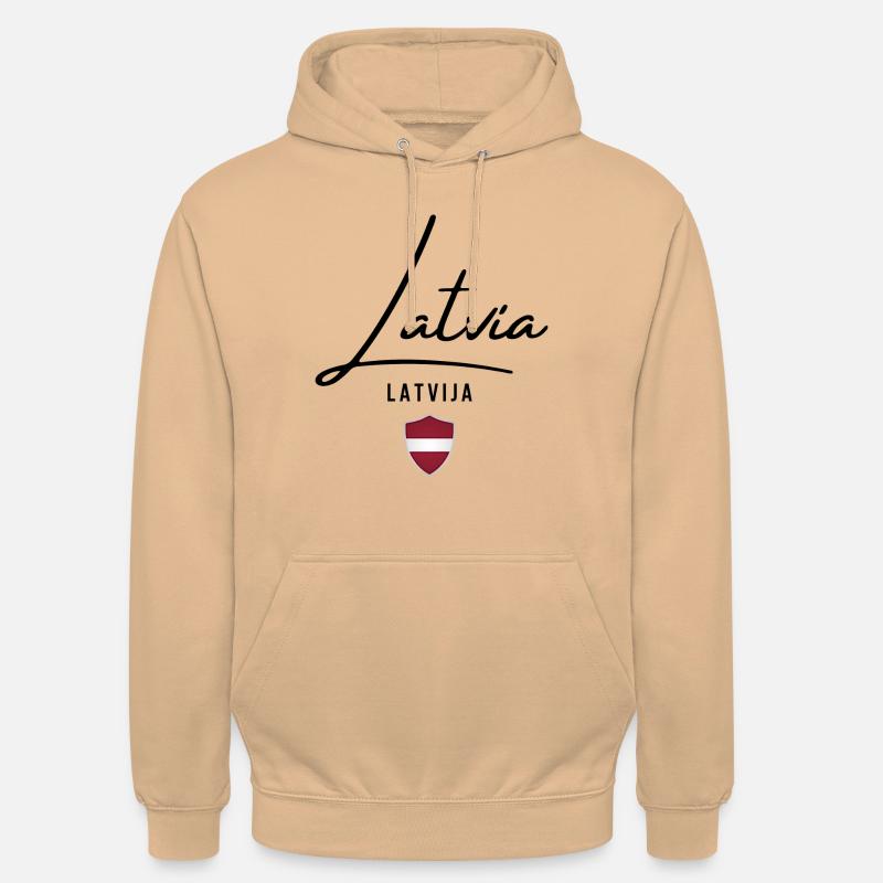 Drapeau letton, fierté lettone - Sweat-shirt à capuche unisexe - pêche