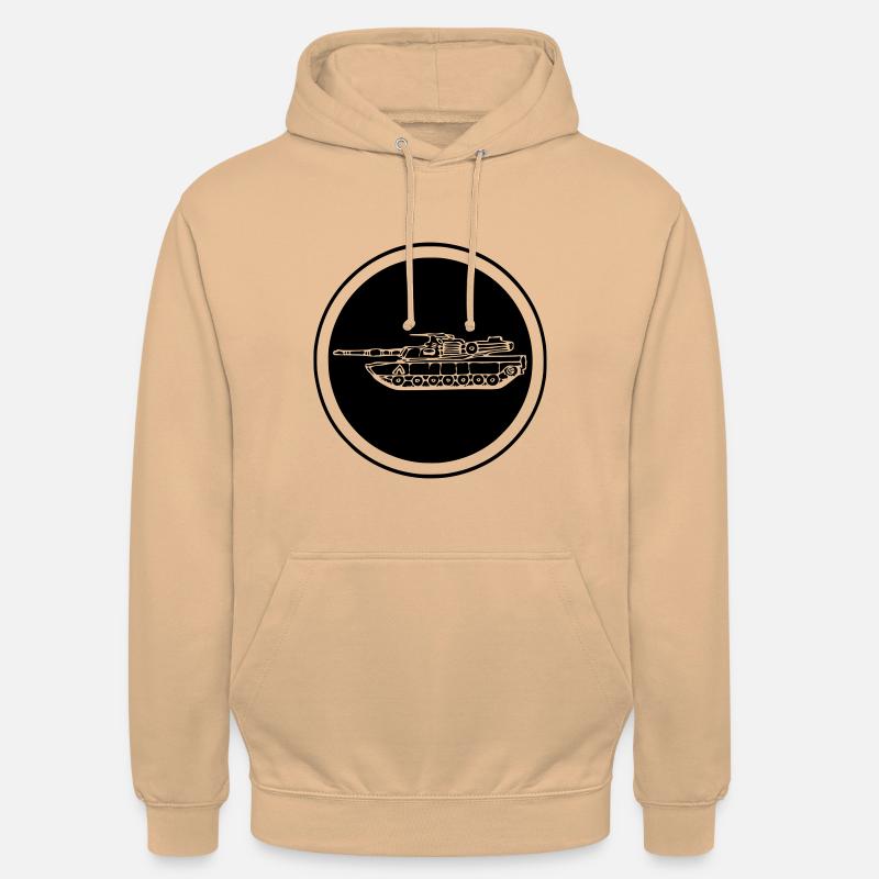 Panzer M1 Abrams Kreis - Unisex Hoodie - Pfirsich