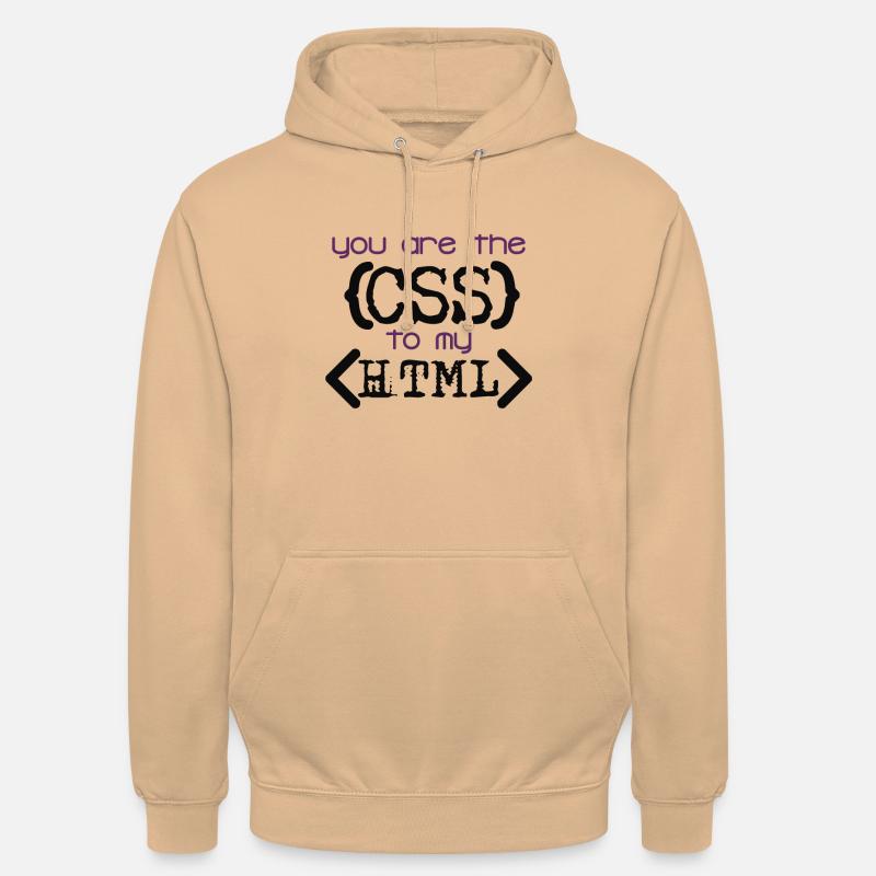 Css à Html - Sweat-shirt à capuche unisexe - pêche