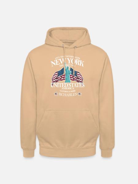 New York,Manhattan,Freiheitsstatue,cool,Geschenk - Unisex Hoodie - Pfirsich
