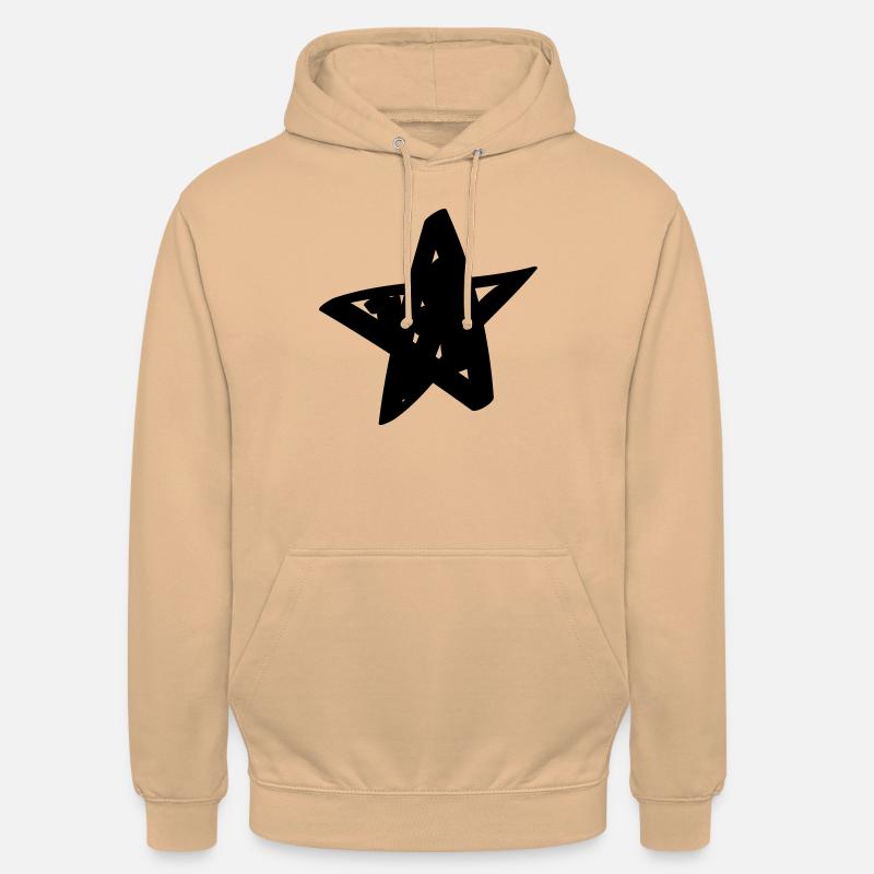 Comic Stern/Sterne - gemalt, gezeichnet, Comicstil - Unisex Hoodie - Pfirsich
