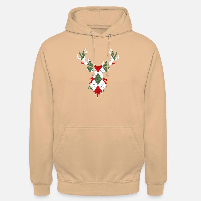 Cerf double exposition - Sweat-shirt à capuche unisexe - pêche