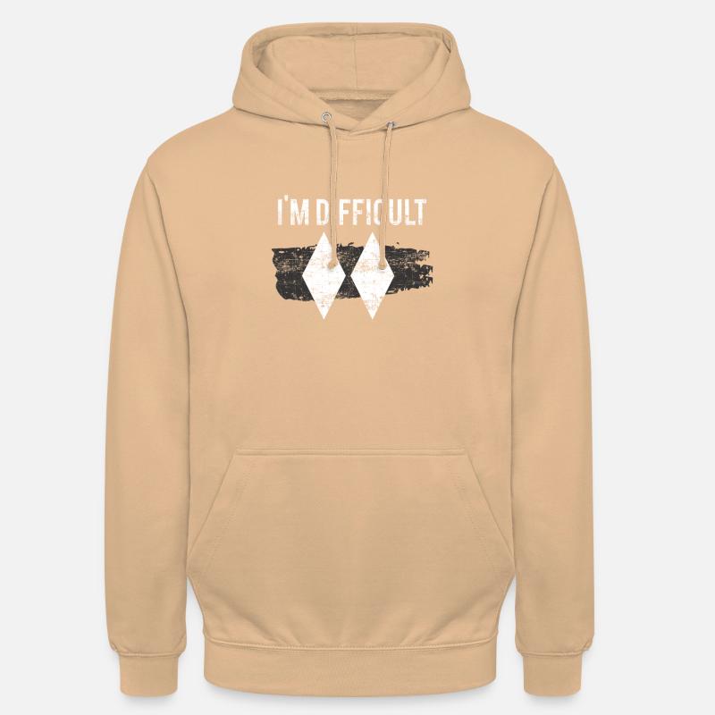 Je suis difficile à skier - Sweat-shirt à capuche unisexe - pêche