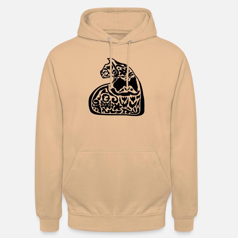 Forme de chat élégante - Sweat-shirt à capuche unisexe - pêche