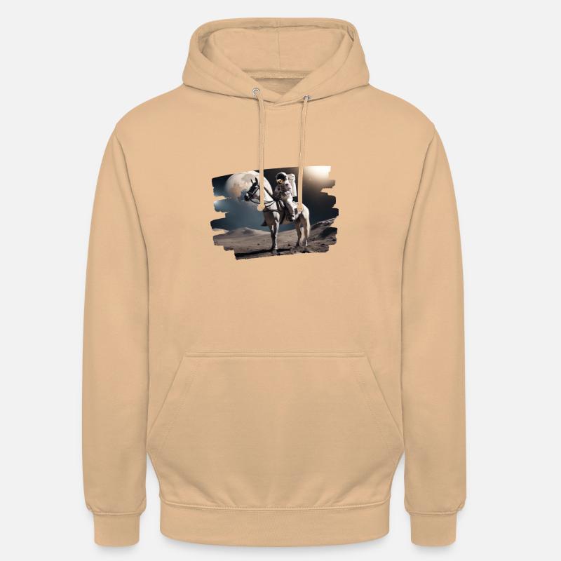 Astronaute à cheval dans l’espace - Sweat-shirt à capuche unisexe - pêche