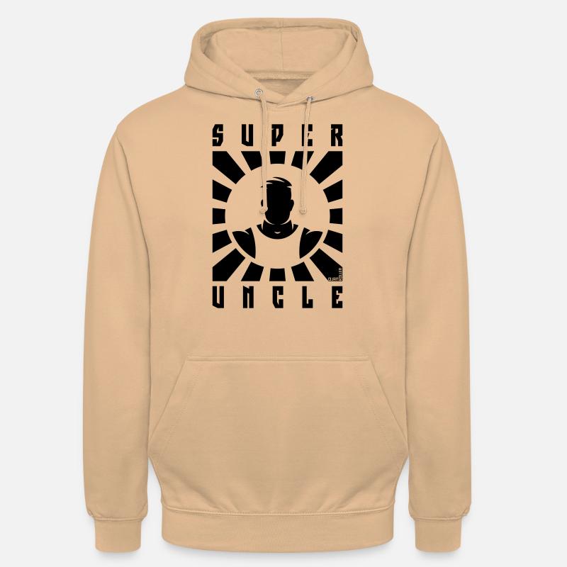 Super Oncle (Rayons / Noir) - Sweat-shirt à capuche unisexe - pêche