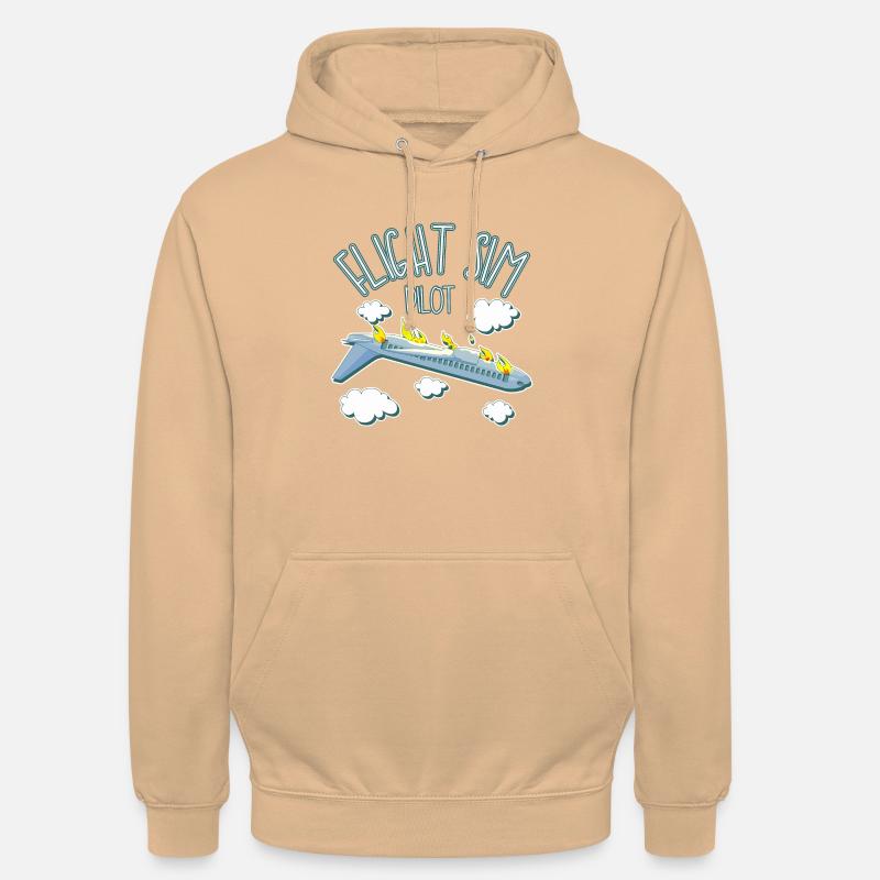 Flight Sim Pilot - Sweat-shirt à capuche unisexe - pêche