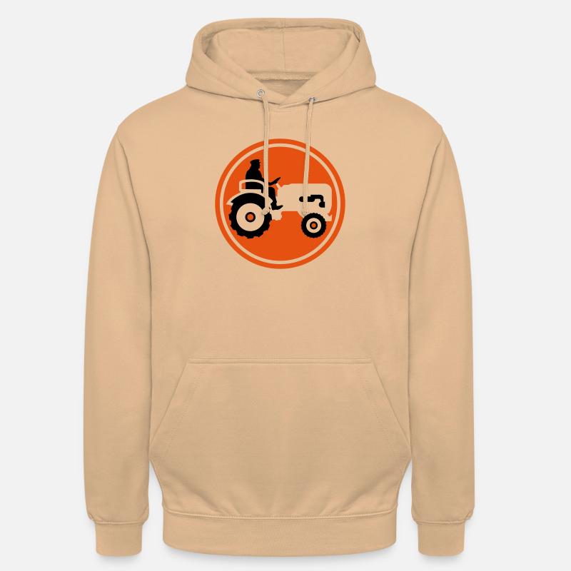 bauer_mit_traktor_032013_a_2c - Sweat-shirt à capuche unisexe - pêche