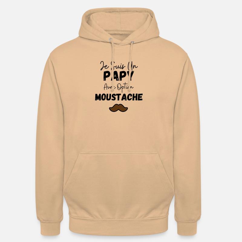 je suis un papy avec option moustache - Sweat-shirt à capuche unisexe - pêche