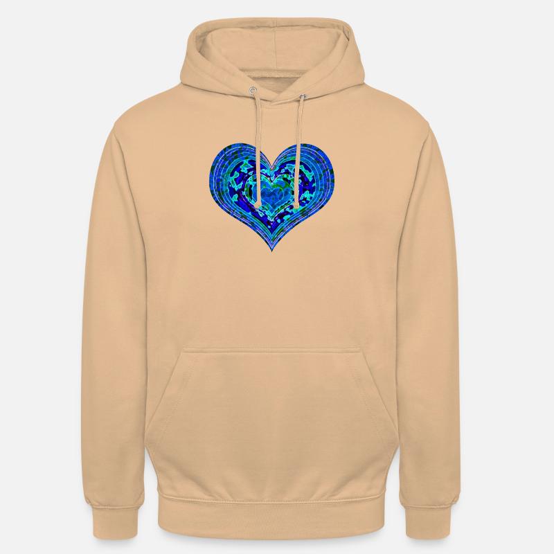 Psychedelisches Herz - Unisex Hoodie - Pfirsich