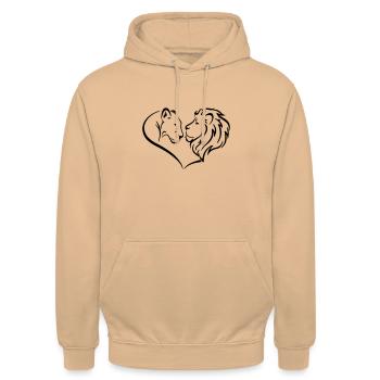Lions - Sweat-shirt à capuche unisexe - pêche - Devant - Alina (178cm) & Michal (187cm)