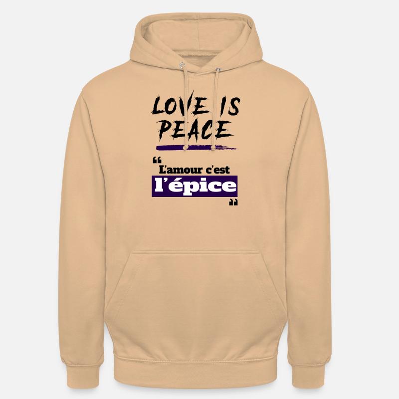 L'amour c'est l'épice - expression camerounaise - Sweat-shirt à capuche unisexe - pêche
